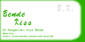 bende kiss business card